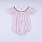 Red gingerbread hand smocked bubble