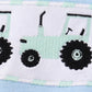 Blue tractor embroidery boy bubble