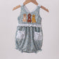 Floral puppy embroidery ruffle bubble