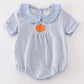 Blue woven check pumpkin embroidery boy bubble
