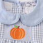 Blue woven check pumpkin embroidery boy bubble