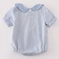 Blue woven check pumpkin embroidery boy bubble