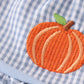 Blue woven check pumpkin embroidery girl set