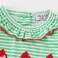 Green stripe christmas grinch girl romper