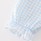 Navy plaid nativity embroidery girl bloomers set