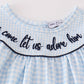 Navy plaid nativity embroidery girl set