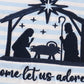Navy plaid nativity embroidery boy set