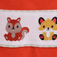 Fox embroidery gingham pants set