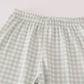 Fox embroidery gingham pants set