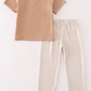 Khaki thanksgiving turkey god is great embroidery boy set
