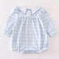 Teal thanksgiving turkey french knot plaid girl bubble