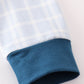 Teal thanksgiving turkey french knot plaid boy set