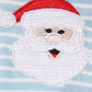 Blue stripe santa claus embroider boy romper