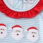 Blue stripe santa claus embroider girl bubble