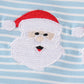 Blue stripe santa claus embroide boy set