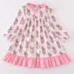 Pink stripe cindy lou who print girl dress