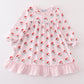 Pink santa print girl dress