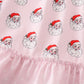 Pink santa print girl dress
