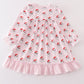 Pink santa print girl dress