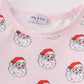 Pink santa print girl pajamas