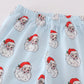Blue santa print boy pajamas
