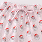 Pink santa print mom pajama pants