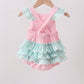 Pink Strawberry Applique Knit Bubble