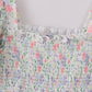 Floral print smocked mom dress
