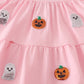Pink ghost pumpkin sequin ruffle dress