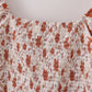 Fall floral print smocked mom dress