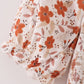 Fall floral print smocked mom dress