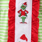 Green christmas grinch embroidery girl bloomers set