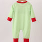 Green christmas grinch embroidery boy romper