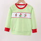 Green christmas grinch embroidery boy top
