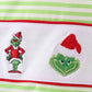 Green christmas grinch embroidery boy top