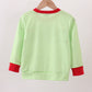 Green christmas grinch embroidery boy top