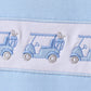 Blue golf cart embroidery pants set