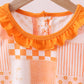 Orange Tennessee patchwork ruffle shorts set