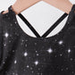 Black glitter skort set