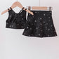 Black glitter skort set