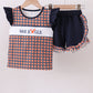 Auburn war eagle smocked ruffle short set