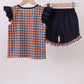 Auburn war eagle smocked ruffle short set