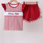 Alabama roll tide smocked ruffle plaid shorts set