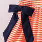 Auburn embroidery ruffle stripe pants set