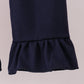 Auburn embroidery ruffle stripe pants set
