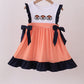 Auburn embroidery ruffle stripe dress
