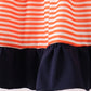 Auburn embroidery ruffle stripe dress