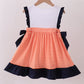 Auburn embroidery ruffle stripe dress
