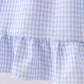 Blue Gingham Lace Ruffle Dress