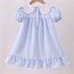Blue Gingham Lace Ruffle Dress